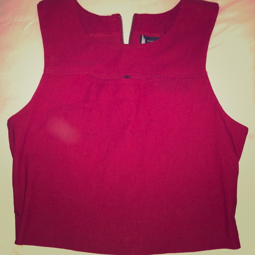Red cut out crop top